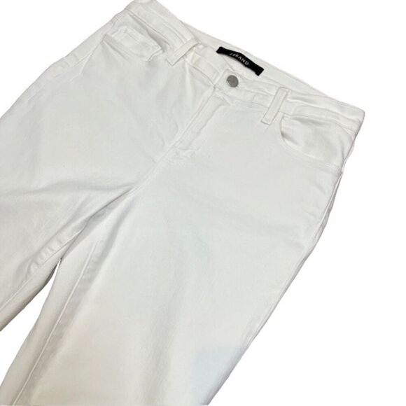 J Brand Cropped Rail Blanc White Skinny Jeans Cotton Blend Stretch Size 30 - Picture 2 of 12